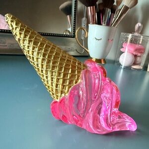 Gold and Pink Ice Cream Cone Decor